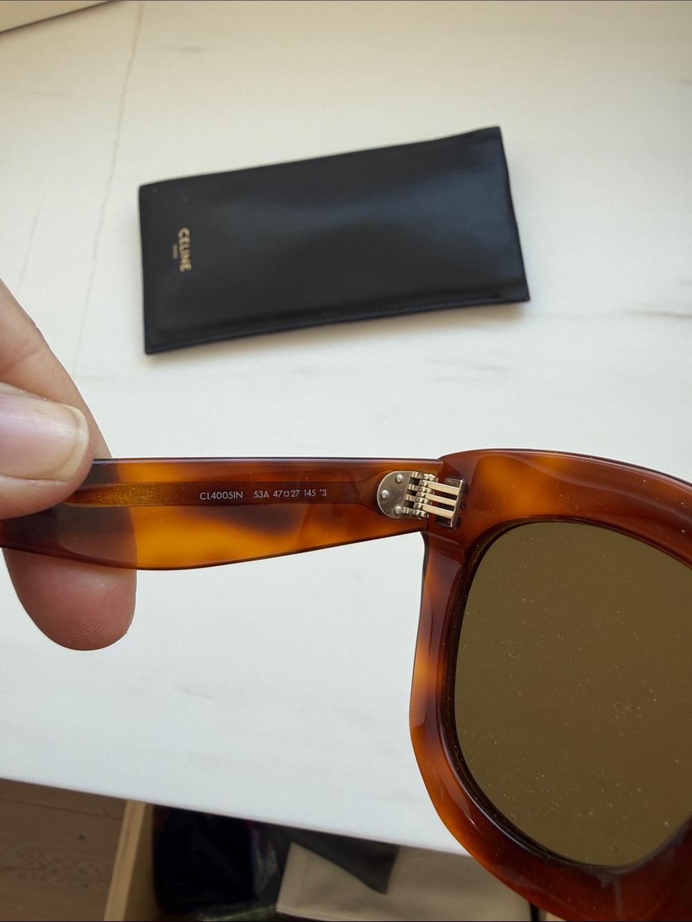 Celine Tortoiseshell Round Sunglasses with Brown Lenses - Picture 4 of 7